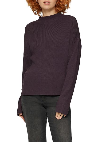 QS by s.Oliver Oversize Straight Cut Rib Knit Pullover