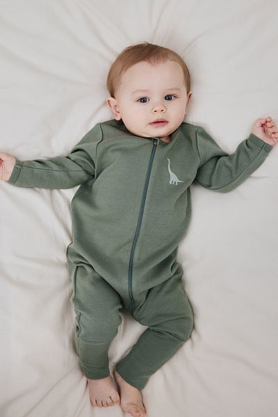 Name it NBMNIGHTSUIT - 2P Zip FF Zelená Dino Noos