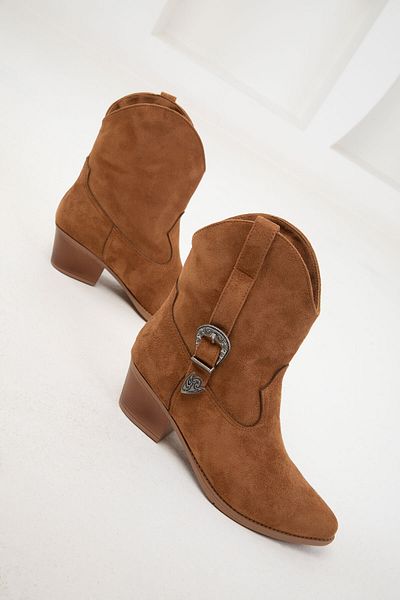 SOHO Tan Suede Dámské boty - 20116 Model Bootie