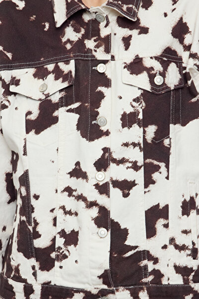 Trendyol Collection Többszínű tehénmintás farmerdzseki TWOAW25CE00087