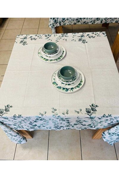 Demet Çeyiz Aksesuar مفرش طاولة بنقشة الأوكالبتوس