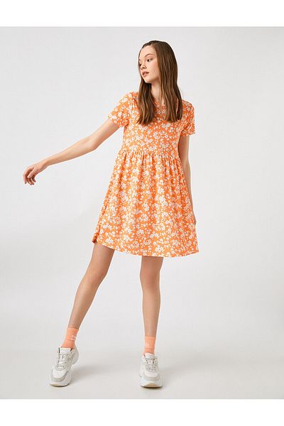 Koton Short Sleeve Floral Dress