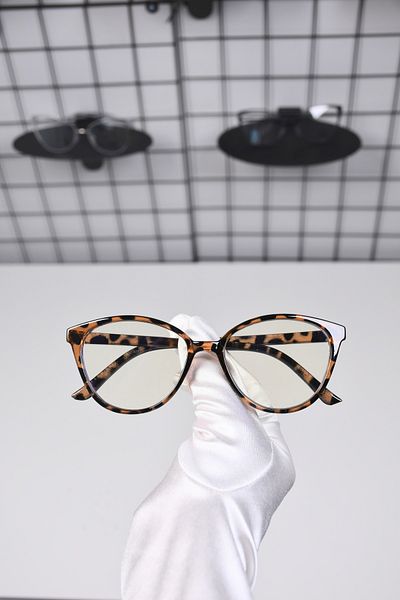 LOOKUP Leopard Pattern Blue Light Protection Glasses - Optical Compatible Glasses: 50-14-135