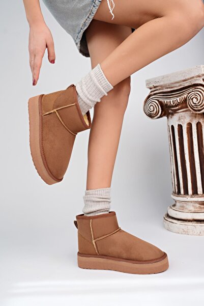 Genel Markalar Yüksek Taban Bilek Boy İçi Yünlü Taba Bot