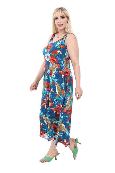 MELSAY Rochie de damă cu bretele albastru papagal