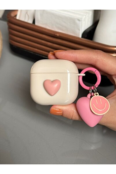 daystar AirPods 4. حافظة سماعة رأس متوافقة مع الجيل مع شكل قلب وديكور قلب