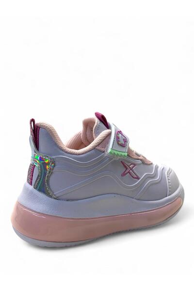 Kinetix Stach Pu B 4Pr Orthopedic Baby Girl White/Pink Luminous Sneaker