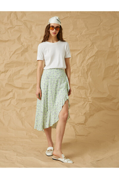 Koton Spódnica z rozcięciem i nadrukiem w kwiaty