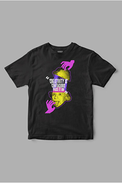 Gries تي شيرت مطبوع عليه "الإبداع" من أينشتاين