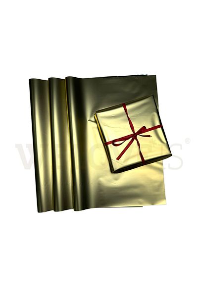 weloveis Matte Gold Luxury Metallized Paper - 50X70, 20 Sheets Gift Wrapping