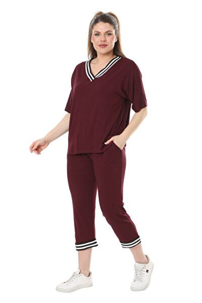 MELSAY بدلة كابري نسائية بأكمام قصيرة ورقبة على شكل حرف V وأكمام قصيرة وخصر م...