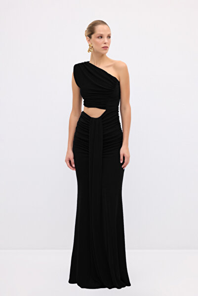 adL Night Zoom Tek Omuzlu Uzun Elbise