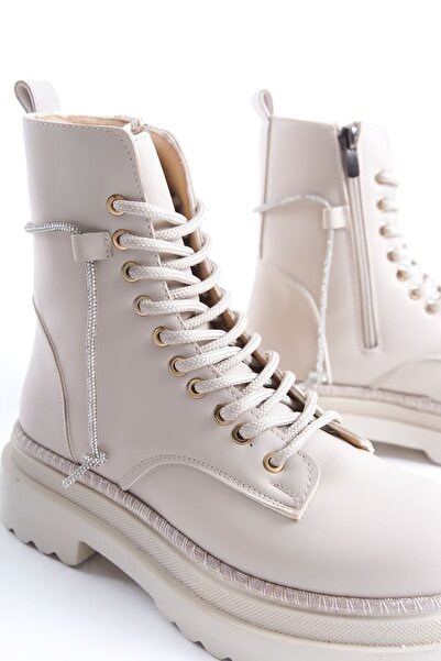 TRENDELLA Γυναικείες μπότες εκρού ειδικής σχεδίασης