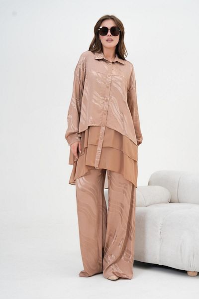 FTZ WOMEN Beige Women's Jacquard Suit - 30876
