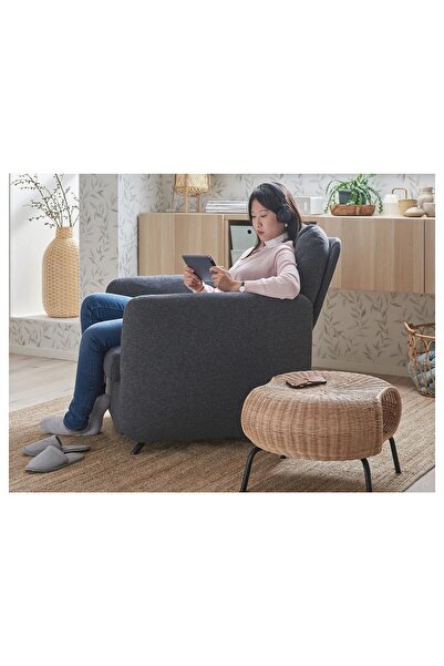 IKEA yatar koltuk, gunnared koyu gri