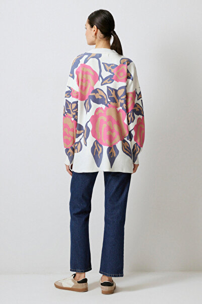 Touché Privé Flower Patterned Knit Sweater