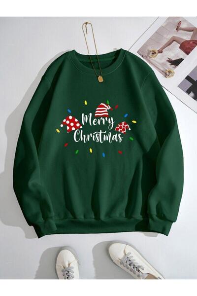 FULL TOLERANCE Χριστουγεννιάτικο φούτερ με στάμπα και χαρούμενα στολίδια