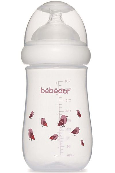 Bebedor Purple Patterned Wide Mouth Pp Baby Bottle 260ml (Code:98322)