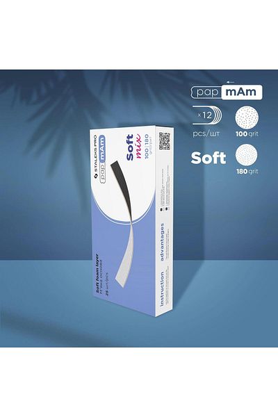 STALEKS Pap-Mam Soft File - Double Sided Manicure Replacement Sanding, 100-180 Grit, Set of 25