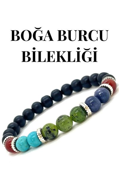 eHediyecim Natural Stone Bracelet for Zodiac Signs (Shark-Lion-Fish-Shark-Bull-Twin-Bull-Bucket-Shark-Shark-Bow-Crab)