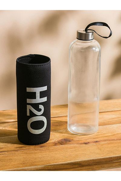 LC Waikiki H2O Black Case Glass Flask 600 ml