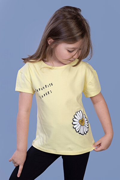 Toontoy Tricou pentru fete cu imprimeu cu margarete