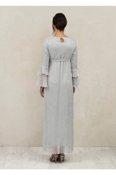 Desen Hamile Giyim Yeşil Payet İşlemeli Dantel Abiye Kısa  Elbise