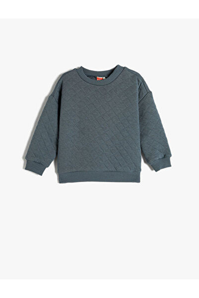 Koton Basic Sweatshirt Kapitone Uzun Kollu Bisiklet Yaka