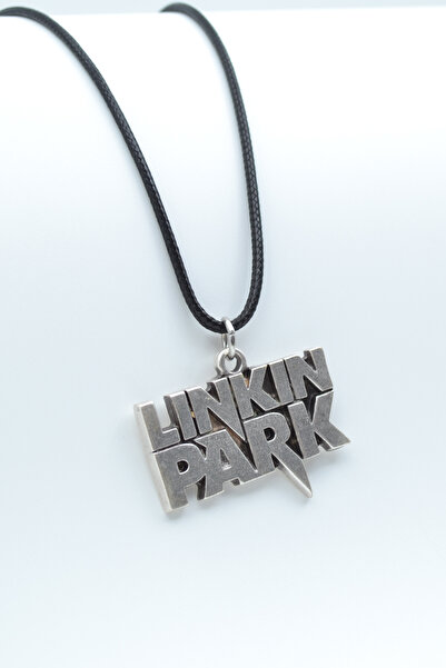 Genel Markalar Linkin Park Gümüş Kaplama Unisex Deri İp Kolye kod 616