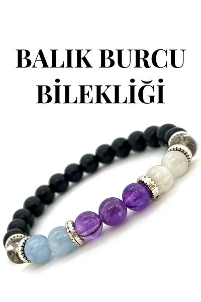 eHediyecim Natural Stone Bracelet for Zodiac Signs (Shark-Lion-Fish-Shark-Bull-Twin-Bull-Bucket-Shark-Shark-Bow-Crab)