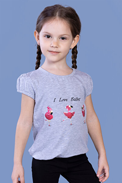 Toontoy Κορίτσι - με τύπωμα Ελαστικό λεπτομέρεια με σούρες Μπλουζάκι