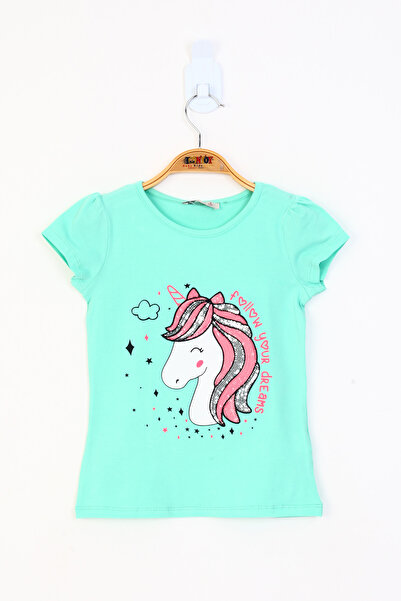 Toontoy Κοριτσίστικο μπλουζάκι με κέντημα με με τύπωμα πούλιες Unicorn