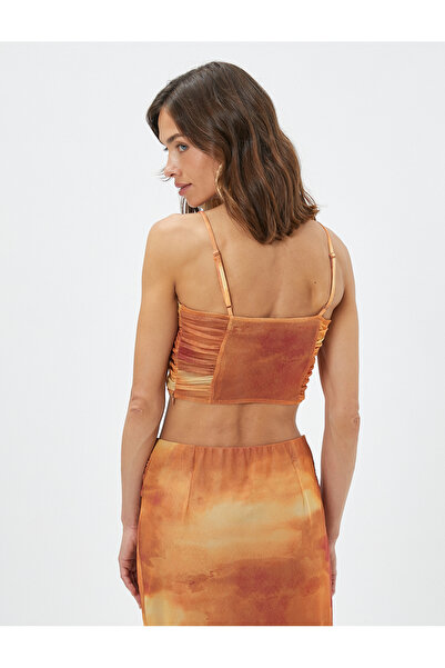 Koton Şahika Ercümen Strappy Draped Crop Tank Top