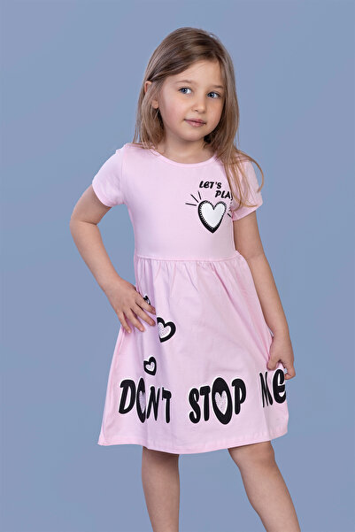 Toontoy Φόρεμα για κορίτσια με κεντημένο με πέτρες σχέδιο καρδιά με τύπωμα