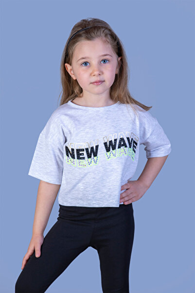 Toontoy Κοριτσίστικο μπλουζάκι New Wave με τύπωμα με κεντημένο πέτρινο σχέδιο