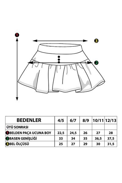 Toontoy Girl - Button Detailed Skirt with Shorts