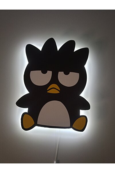 UViolets Dekoratif Ahşap Baskılı Sanrio Karakteri Badtz-Maru Çocuk Odası Gece...