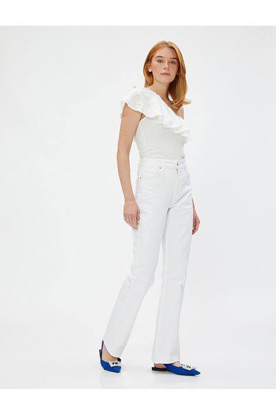 Koton Tuba Ünsal X – Jeans mit geradem Bein und hoher Taille