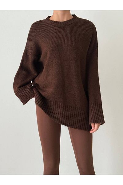İLKCET MODA Oversize Basic Дълъг дамски пуловер