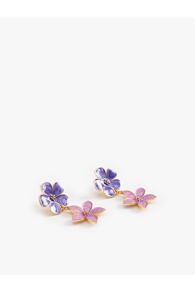 Koton Dangle Flower Patterned Earrings