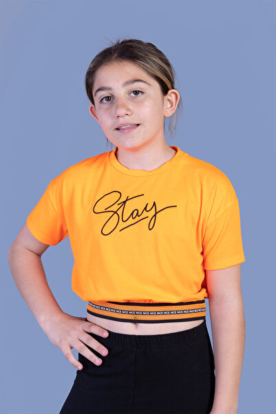 Toontoy Tricou B cu imprimeu și Ş detaliu cu dungi pentru fetiță