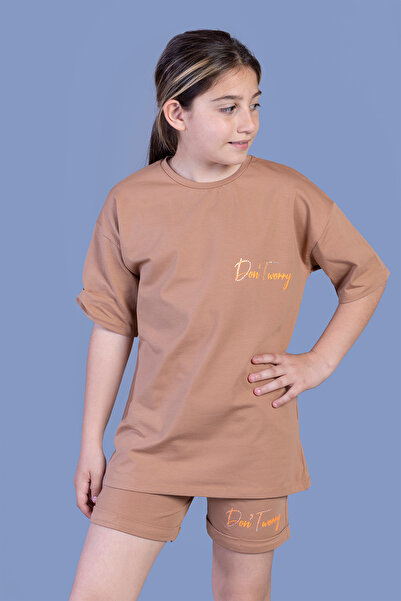 Toontoy Set pantaloni scurți brodați cu cu imprimeu pietre pentru fetiță