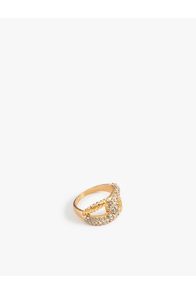Koton Textured and Twisted Stone Ring