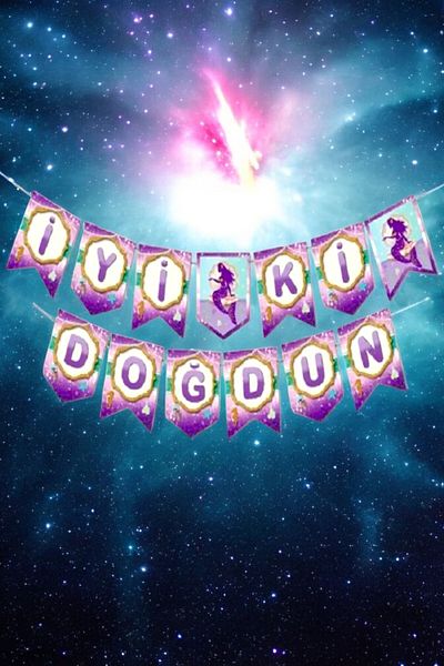 VibeHome Πανό με θέμα τη Γοργόνα "Happy Birthday" - Για πάρτι γενεθλίων και διασκεδαστικές εκδηλώσεις