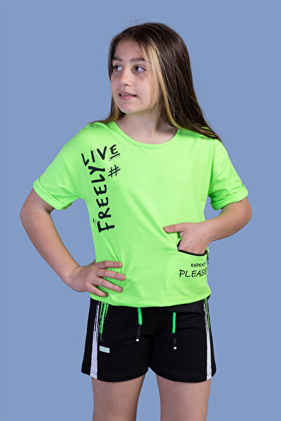 Toontoy Σετ σορτς με λεπτομέρεια με τύπωμα τσέπες για κορίτσια