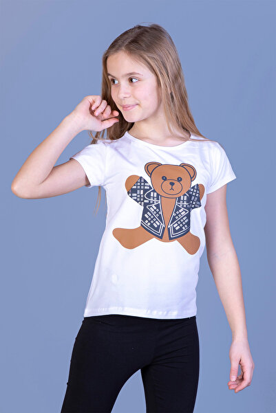Toontoy Tricou Ursuleț B cu imprimeu pentru fete