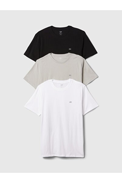 GAP Erkek Çok Renkli Günlük Yumuşak Mini-logo Tshirt (3'LÜ PAKET)
