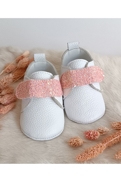Hodore Juno Pink Stone Genuine Leather Baby Shoes