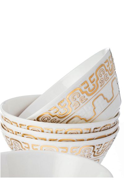 Dania Sweet yogurt and salad set, porcelain, golden decor