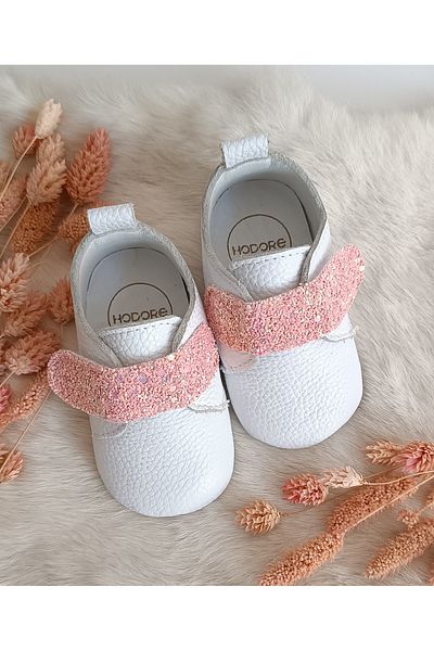 Hodore Juno Pink Stone Genuine Leather Baby Shoes